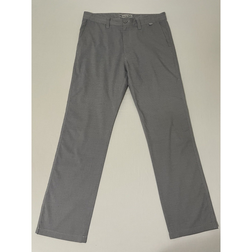 Travis Mathew Men's 34X32 Gray Golf Open To Close Pants Performance Houndstooth